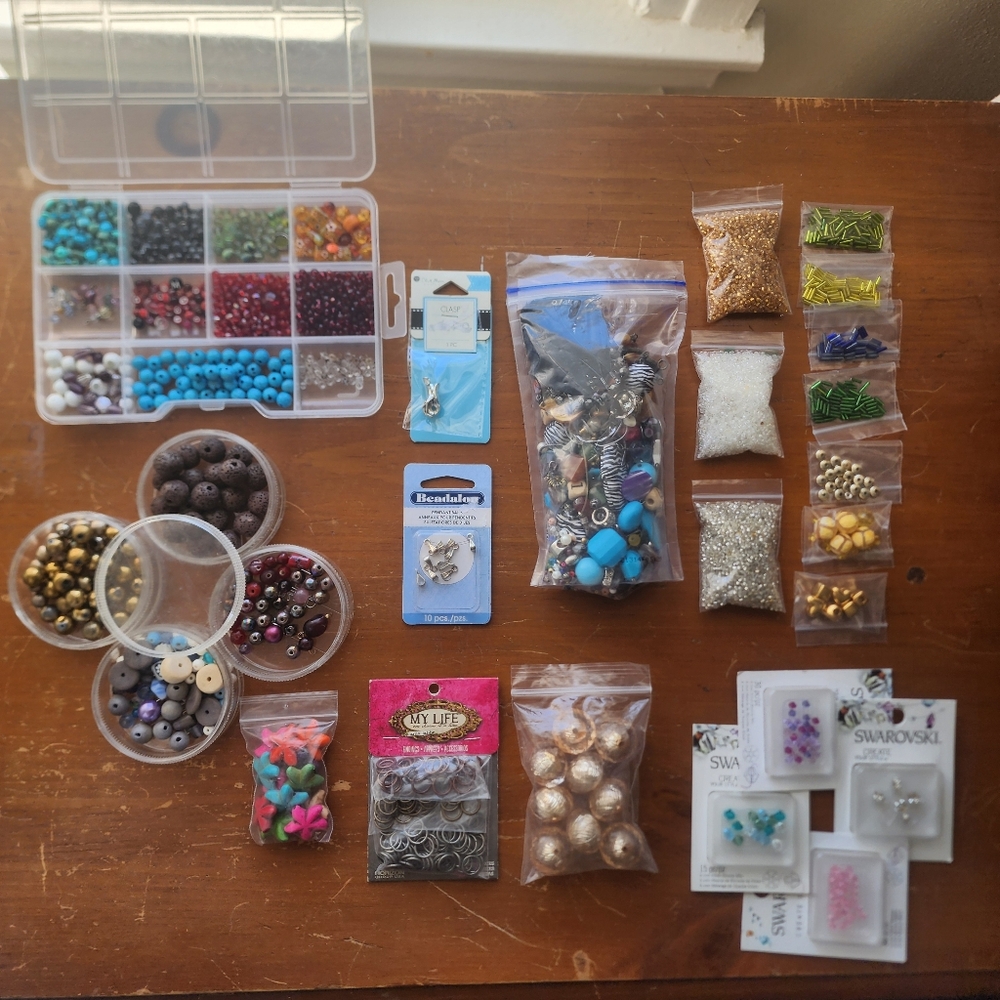 Assorted Beads Findings and Jewelry Making Supplies Swarovski Crystal